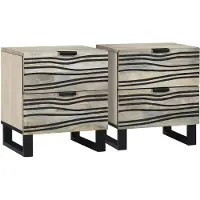 vidaXL Nachtkastje 2 pcs Wit 40 x 33 x 46 cm Bewerkt hout
