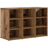 vidaXL Schoenenkast 77,5 x 30 x 51 cm Bewerkt hout Oudhout