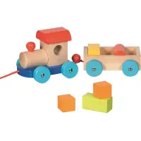 Goki Trein: MARSEILLE 26,5x9,5x9,5cm, 5 bouwstenen, hout, 2+