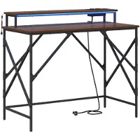 vidaXL Bureau Bruin Eiken 100 x 50 x 86,5 cm Bewerkt hout