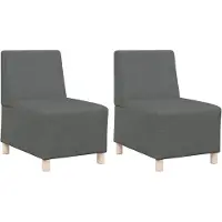 vidaXL Modulaire Sofa Eenheid Armless 2 st Donkergrijs Stof