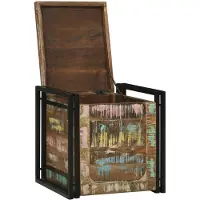 vidaXL Opbergbox Bruin en Zwart 50 x 50 x 50 cm