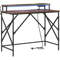 vidaXL Bureau Rook Eiken 100 x 50 x 86,5 cm Bewerkt hout
