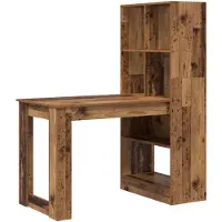 vidaXL Bureau Oud Hout Bewerkt hout 122 x 67 x 145 cm