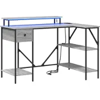 vidaXL Bureau Grijs Sonoma 120 x 79 x 86,5 cm Bewerkt hout