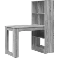vidaXL Bureau Grijs Sonoma Bewerkt hout 122 x 67 x 145 cm
