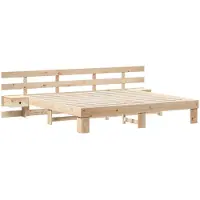 vidaXL Bedframe met hoofdeinde Bruin 180 x 200 cm Massief grenenhout