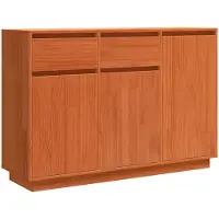 vidaXL Dressoir met lade Wasbruin 110 x 34 x 75 cm Massief grenenhout