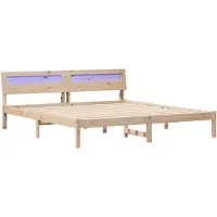 vidaXL Bedframe met hoofdeinde Bruin 200 x 200 cm Massief grenenhout