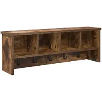 vidaXL Wandgemonteerde kapstok Muurmontage Rook Eiken 75 x 16 x 26 cm