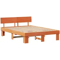 vidaXL Bedframe Wasbruin 150 x 200 cm Massief grenenhout