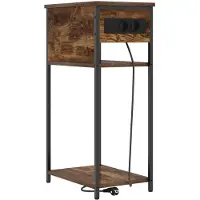 vidaXL Nachtkastje Rook Eiken 41 x 28 x 76 cm Bewerkt hout