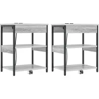 vidaXL Nachtkastje 2 st Grijs Sonoma 41 x 31 x 51 cm Bewerkt hout