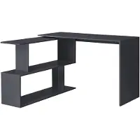 Helloshop26 Bureau met opbergfunctie en hoekbureau uitbreiding van spaanplaat melamine 77 x 120 x 50 cm grijs