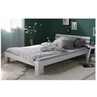 Homestyle4u Tweepersoonsbed 180x200 cm - Houten bed - Bedframe - Twijfelaarbedden - wit