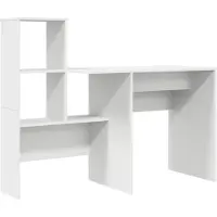 vidaXL Bureau Wit Bewerkt hout 131,5 x 50 x 106,5 cm