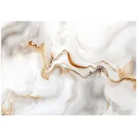 WALLARENA - Fotobehang - 400x280 cm - witte marmer abstract fototapete voor slaapkamer en salon van vliesbehang