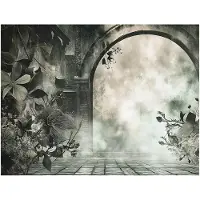 WALLARENA - Fotobehang - 150x105 cm - Vintage bladeren betonlook behang voor slaapkamer en woonkamer