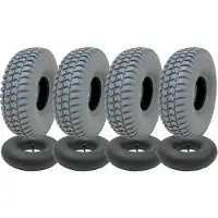 Parnells 260x85 grijze banden- en binnenbandenset voor scootmobiel, 3.00x4 banden, P6023-profiel (set van 4)
