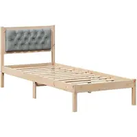vidaXL Bedframe Lichtgrijs 80 x 200 cm Massief grenenhout