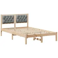 vidaXL Bedframe Lichtgrijs 120 x 200 cm Massief grenenhout