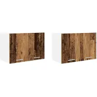 vidaXL Hangkast 2 st Oud Hout en Wit Bewerkt hout