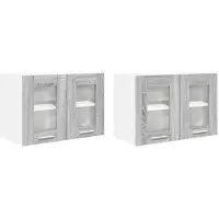 vidaXL Hangkast 2 pcs Grijs Sonoma Bewerkt hout
