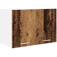 vidaXL - Hangkast - Oud - Hout - en - Wit - 60 - x - 31 - x - 40 - cm - Bewerkt - hout