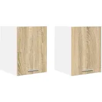 vidaXL Hangkast 2 st Sonoma Eik en Wit Bewerkt hout