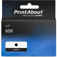 PrintAbout Inktcartridge 650 (CZ101AE) Zwart geschikt voor HP