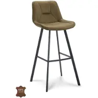 WGXL Collection Barkruk Blaker - Zithoogte 65 cm - Microleder - Bull - Moss -