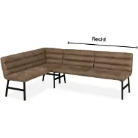 MX Sofa Eetkamerbank Bowie - Recht - Microvezel - MxSofa 68 cm x 140 cm x 88 cm