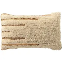 Dutch decor JIZZA - kussenhoes 30x50 cm - 100% katoen - hoogpolig - Tofu - beige - met rits - zonder binnenkussen