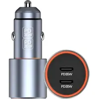 Xssive - Dubbele USB C Autolader (2 Poorten) - 40W Snellader - 35W PD & PPS Fast Charge - Metaal - Auto Oplader 12V/24V
