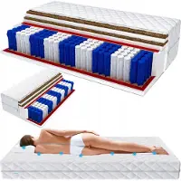 ŚpijZdrowo Premium Pocketvering Matras 200x200cm - Dubbelzijdig Hardheid H3/H5