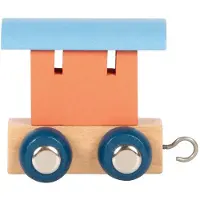 Small Foot - Houten Lettertrein Polar - Wagon Zalmroze Blauw - 12 stuks