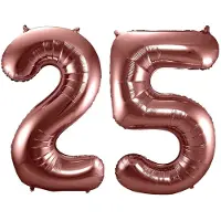 Folat Verjaardag Leeftijd folieballon - 25 jaar - rosé goud - 86 cm - cijferballon groot