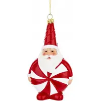 Artpol Kerstbal Kerstman Lolly Wit Rood 16 cm