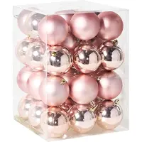 Beliani BYGDIN - Set van 36 kerstballen - Roze - Synthetisch materiaal