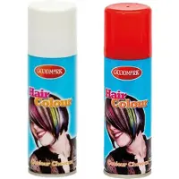 Goodmark Carnaval verkleed haarverf - haarspray - kleuren wit en rood - 125 ml per flacon - verven