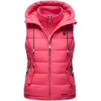 MARIKOO dames gewatteerd vest – Taisaa, licht met capuchon & snackvak