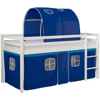 Homestyle4u Hoogslaper - 90x200 cm - Blauw - Ladder
