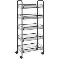 vidaXL Keukenwagen - Ijzer, Zwart, 46 x 26 x 105 cm