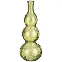 Mica Vaas Gerecycled Glas - Lichtgroen - 17 X 17 X 46 Cm