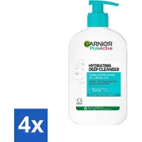 Garnier - Pure Active - Gezichtsreiniger - Hydraterend - 250 ml - Voordeelverpakking - 4 stuks
