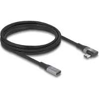 DeLOCK USB-C verlengkabel | haaks/recht | USB4 20 Gbps | PD 240W | 4K 60Hz | 2 meter