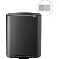 Brabantia Bo Prullenbak - 2 x 30 liter - Afvalscheiding - Confident Grey