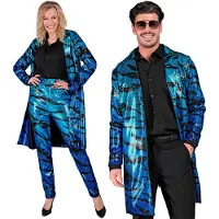 Hobby Hall - Pailletten Jas Avatar Blue Waves - Blauw - Large / XL - Carnavalskleding - Verkleedkleding