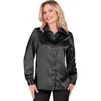 Hobby Hall Jaren 70 Blouse Satijn Zwart Vrouw