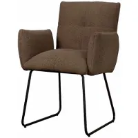 Tower Living Eetkamerstoel Dante - Donkerbruin Stof - 67x70x88cm